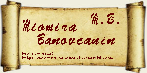 Miomira Banovčanin vizit kartica